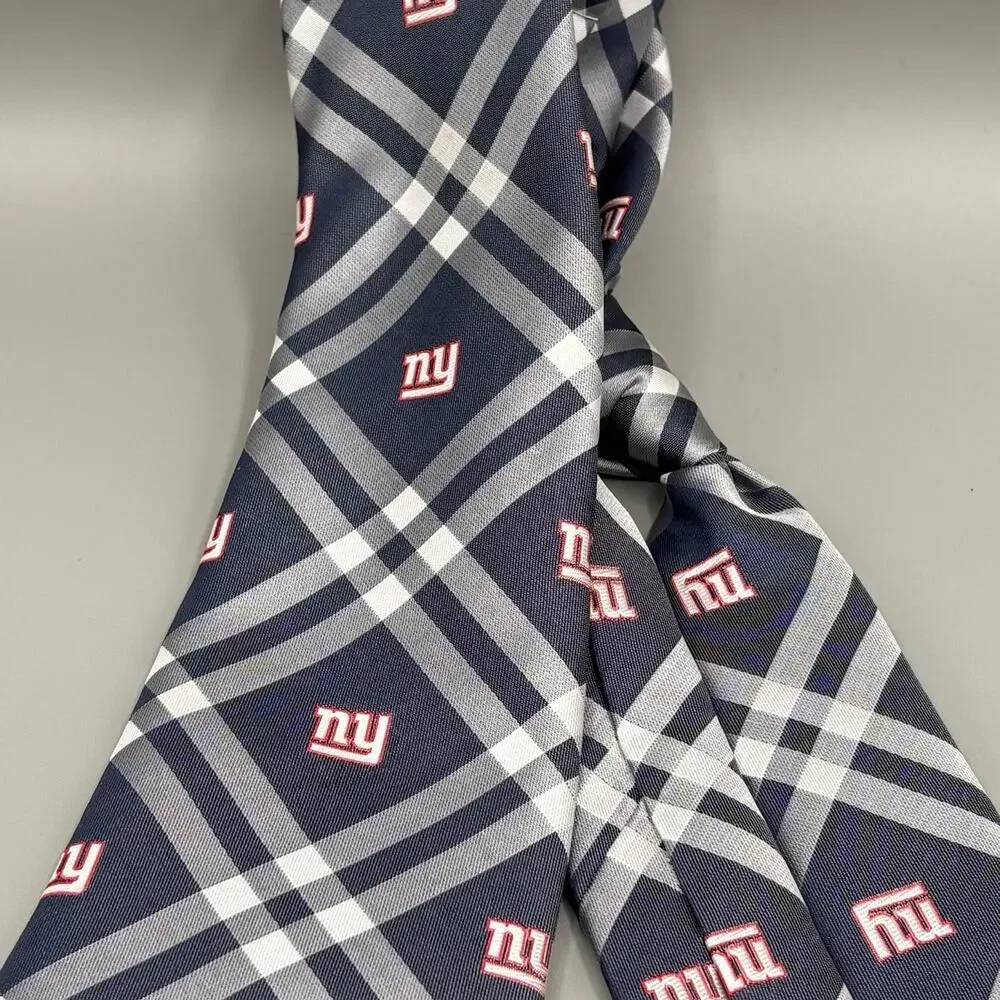 NFL New York Giants NY Football Men's Tie Blue Gray White Red Sporty Tie
